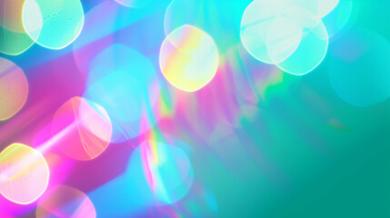 Bright, Multicolored Light Leaks And Transitions On Colorful Background. Celebration bokeh background.