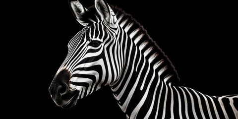 Fototapeta na wymiar A monochrome picture of a zebra. Can be used for various purposes