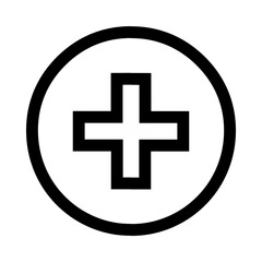 Fototapeta premium Add icon vector. Plus icon sign symbol vector. Medical cross vector icon illustration isolated on white background