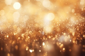 Blurry gold background with beautiful bokeh lights. Perfect for adding a touch of elegance and sparkle to any design