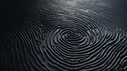 A detailed view of a fingerprint on a table. Suitable for crime scene investigation or forensic analysis