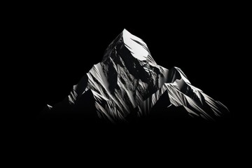 A black and white photo of a majestic mountain. Perfect for nature enthusiasts and those seeking a minimalistic aesthetic