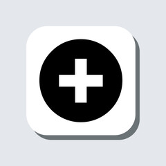 Fototapeta premium Add icon vector. Plus sign symbol in trendy flat style. Medical cross vector icon illustration in square isolated on gray background