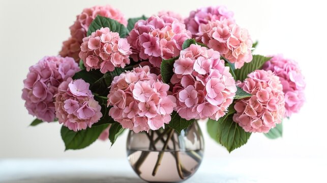  a vase filled with lots of pink flowers on top of a white table with a white wall behind it and a white wall behind the vase with a bunch of pink flowers in it.