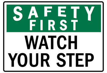 Watch your step warning sign