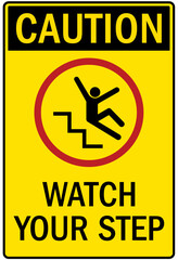 Watch your step warning sign
