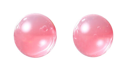 Fototapeta na wymiar Pink bubbles isolated on a transparent background