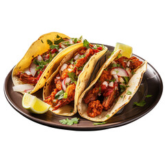 Tacos al Pastor, isolated on transparent background, png, Clipping Path, pen tool