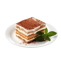 piece of cake with mint, isolated on transparent background Remove png, Clipping Path, pen tool