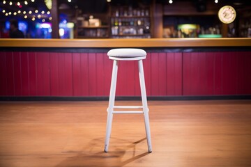 an empty stool on a comedy club stage - obrazy, fototapety, plakaty