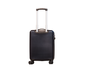 Black luggage bag with TSA007 accepted security lock isolated on transparent background, png file