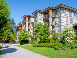 Fototapeta na wymiar Modern apartment buildings in Vancouver, British Columbia, Canada