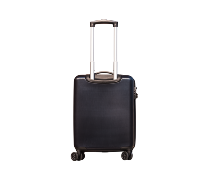 Black luggage bag with TSA007 accepted security lock isolated on transparent background, png file