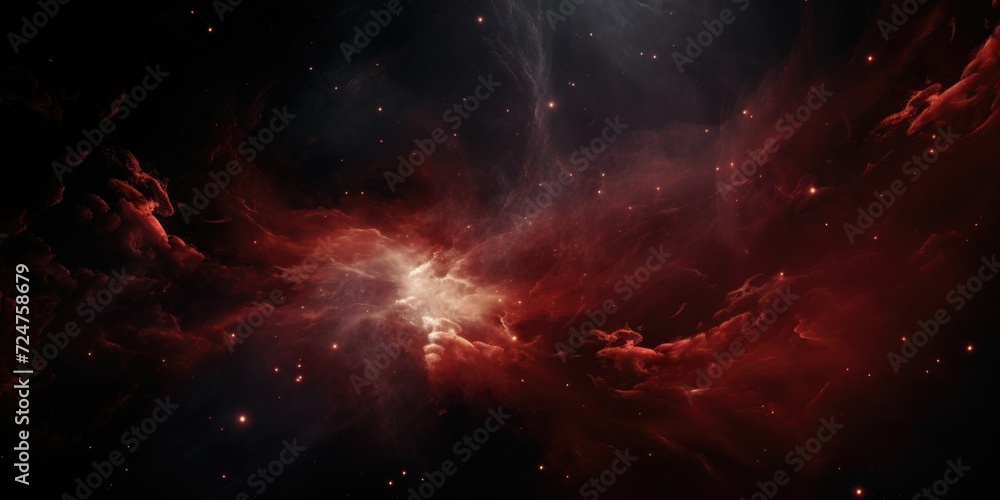 Aufkleber A captivating image of a red nebula with a star at its center. Perfect for space enthusiasts and those looking for celestial-themed visuals