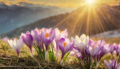 spring crocus flowers