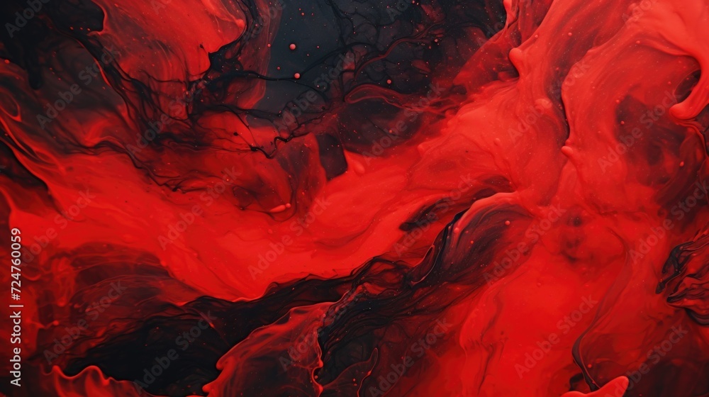 Aufkleber a detailed view of a painting featuring the colors red and black. suitable for various artistic and 