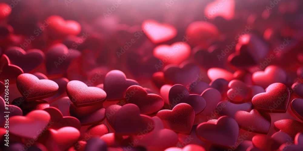 Poster red hearts floating in the air. perfect for expressing love and affection. ideal for valentine's day