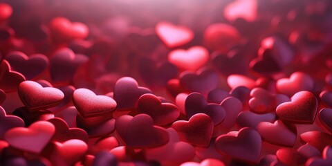 Red hearts floating in the air. Perfect for expressing love and affection. Ideal for Valentine's Day promotions or romantic-themed designs