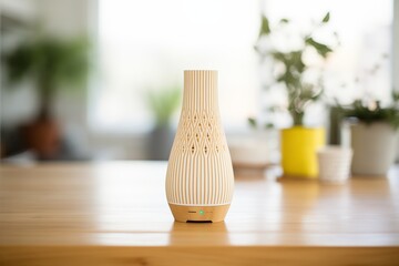 bamboo diffuser on a minimalist wooden surface