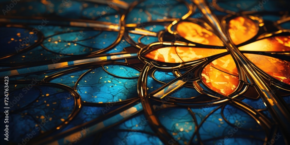 Poster a close-up shot of a pair of scissors placed on a table. perfect for crafting, office supplies, or d
