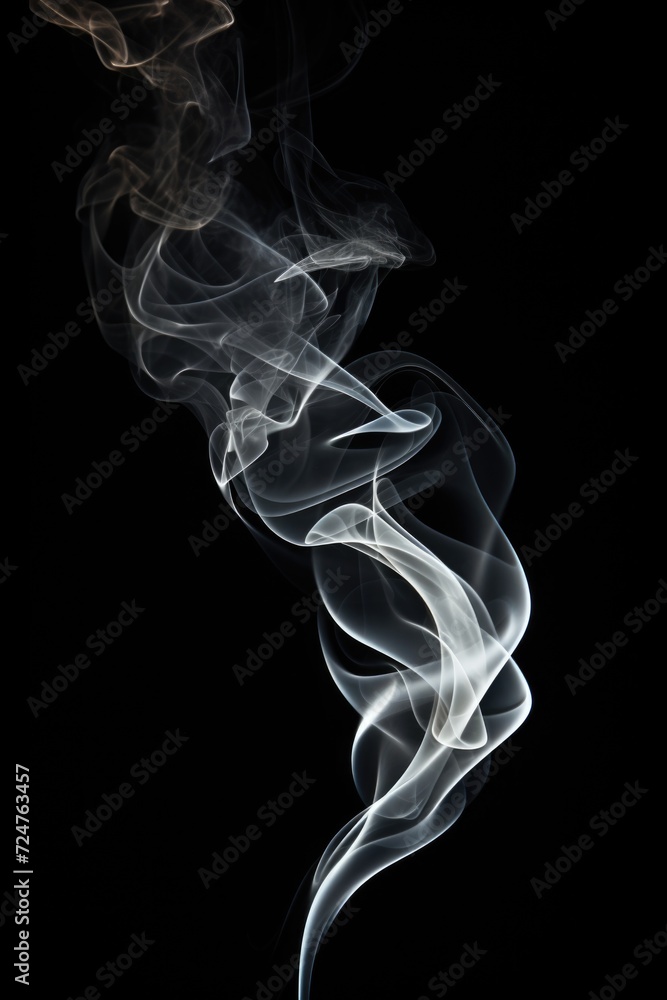 Poster A striking image of smoke billowing against a black background. Perfect for adding a mysterious and dramatic touch to any project