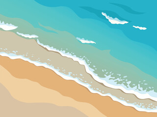 Aerial view beach illustration