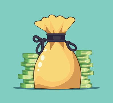 recommend clip art: bag of money with coin vector illustration
