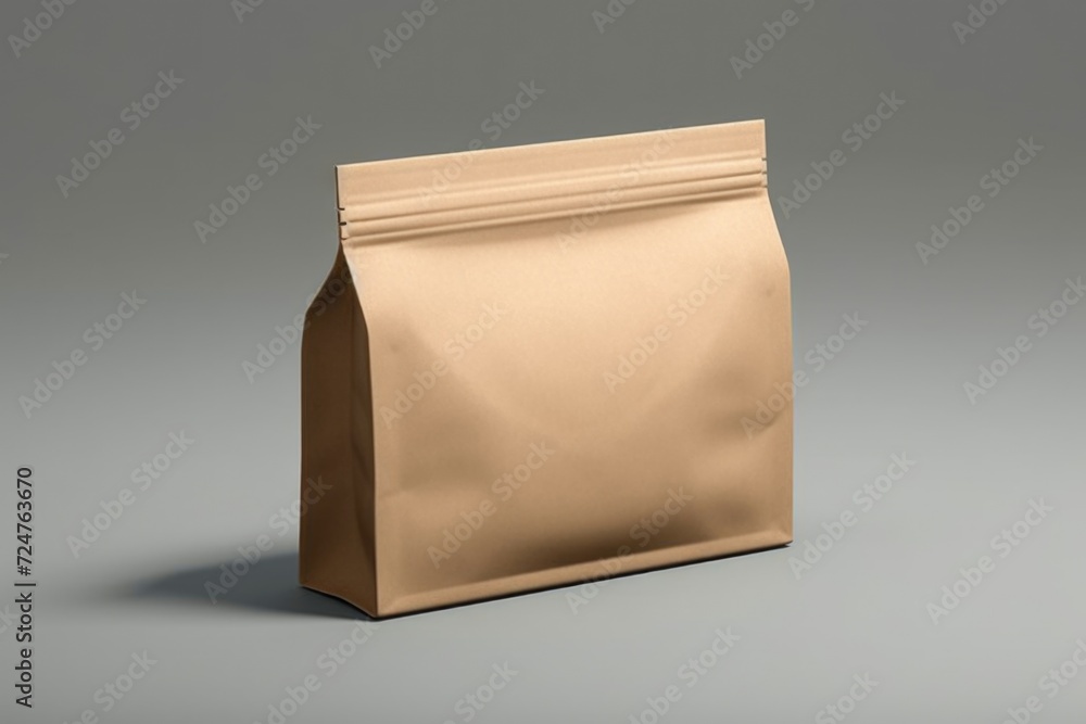 Poster A simple and versatile image of a brown paper bag on a gray background. Perfect for various uses