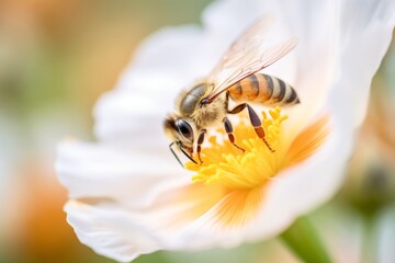 close-up of a bee on a pesticide-free flower