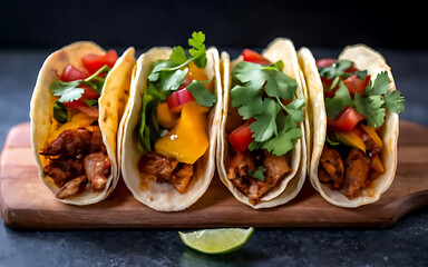 Capture the essence of Tacos in a mouthwatering food photography shot
