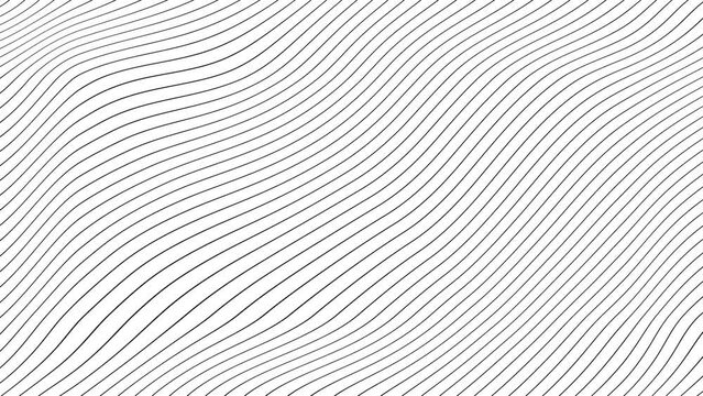 Minimal abstract thin white color wavy line moving background