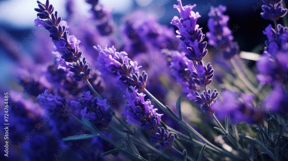 Poster a close-up shot showcasing a bunch of vibrant purple flowers. perfect for adding a pop of color and 