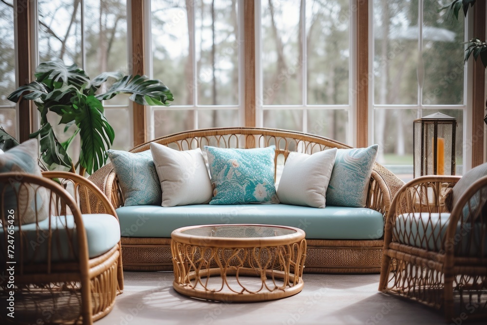 Poster a well-furnished living room with ample seating and a large window that fills the space with natural