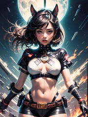 Obraz premium Beautiful superhero girl concept art for comic character