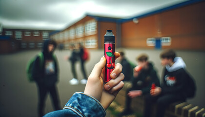 Children Vaping. The use of e cigarettes is unsafe for kids, teens, and young adults. Most e cigarettes contain nicotine. Nicotine is highly addictive and can harm adolescent brain development