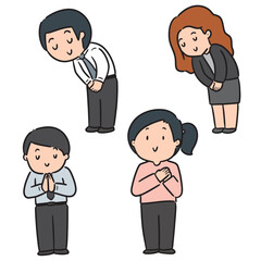 vector set of people feeling thankful