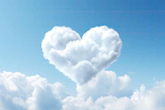 soft cloud in form of heart in blue sky illustration