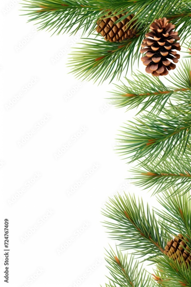Aufkleber A close-up view of a pine tree branch with cones. This image can be used for nature-related projects or to depict the beauty of the outdoors