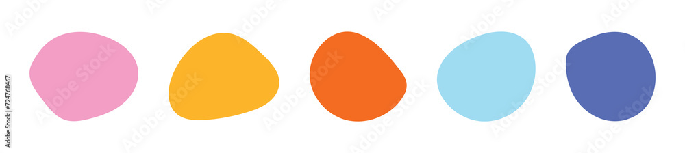 Fototapete blob shapes colorful collection vector design elements isolated. abstract stains shape vector set