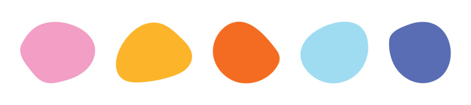 Blob shapes colorful collection vector design elements isolated. Abstract stains shape vector set