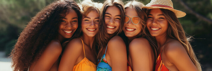 International Women's Day. March 8. Joyful Friendship Celebration on Women's Day Outdoors