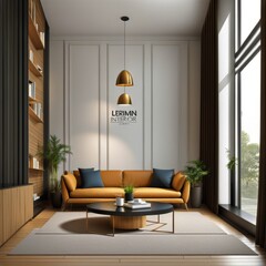 modern living room interior with sofa, interior design vector, interior property