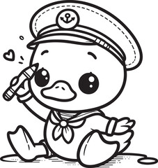 cute duck coloring page