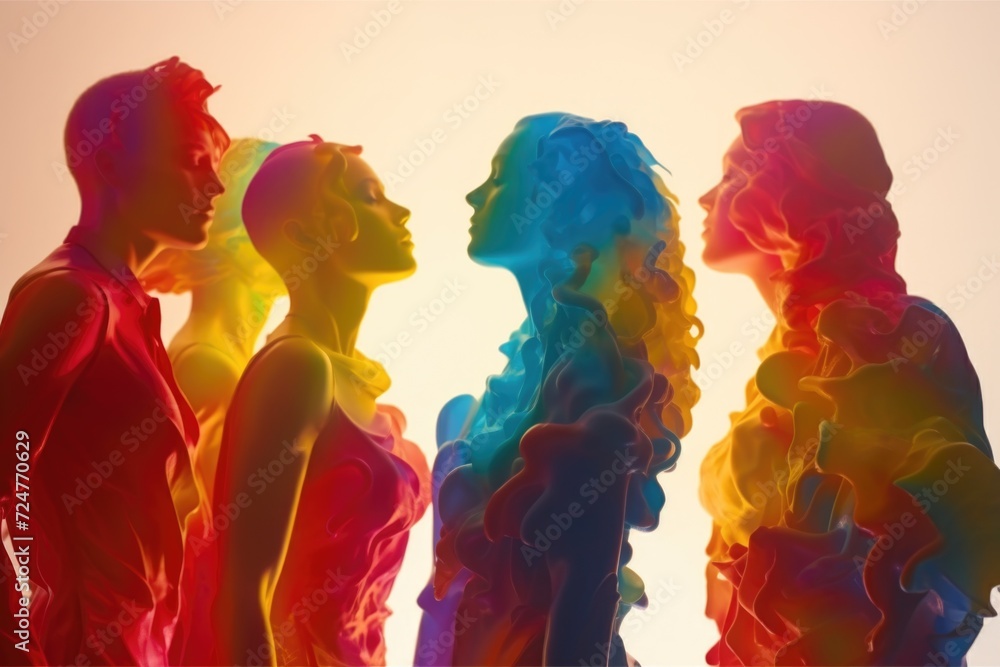 Poster a group of people standing next to each other. this versatile image can be used for various purposes