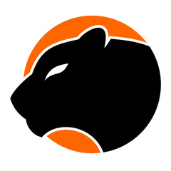 Panther head logo design concept. Isolated on white background.