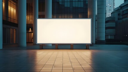 Blank outdoor Event advertisment screen for marketing purpose, Empty LED screen for event advertisment, white LED screen mockup 