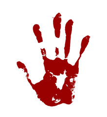 手形　手跡　黒　墨 血のり