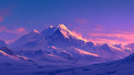 Photo sur Plexiglas Alpes the Sierra Nevada Mountains, clear purple sky