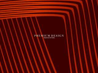 Abstract luxury curved lines overlapping dark red background. Premium award design template.

