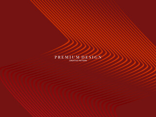 Abstract luxury curved lines overlapping dark red background. Premium award design template.
